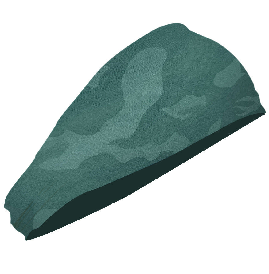 Camouflage Dark Green 5-Pack Wide Sports Headbands for Women - Non-Slip Yoga Headwraps with Sweat-Wicking Fabric (88% Nylon+12% Spandex) Tristar Online