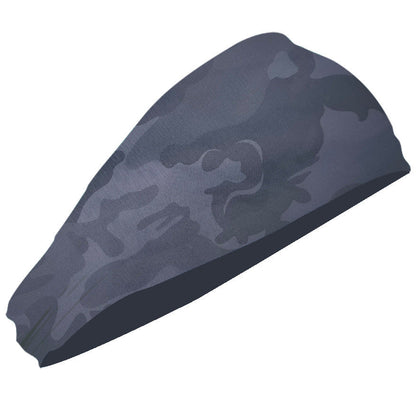 Camouflage Grey 5-Pack Wide Sports Headbands for Women - Non-Slip Yoga Headwraps with Sweat-Wicking Fabric (88% Nylon+12% Spandex) Tristar Online