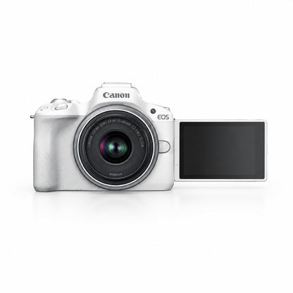Canon EOS R50 Mirrorless Camera Kit (Black) with RF-S 18-45mm & RF-S 55-210mm Lens Bundle - Silver