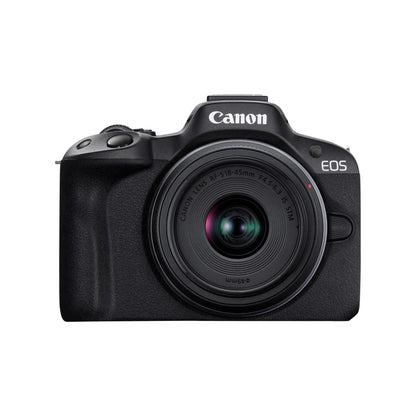 Canon EOS R50 Mirrorless Camera Kit (Black) with RF-S 18-45mm & RF-S 55-210mm Lens Bundle - Silver canon