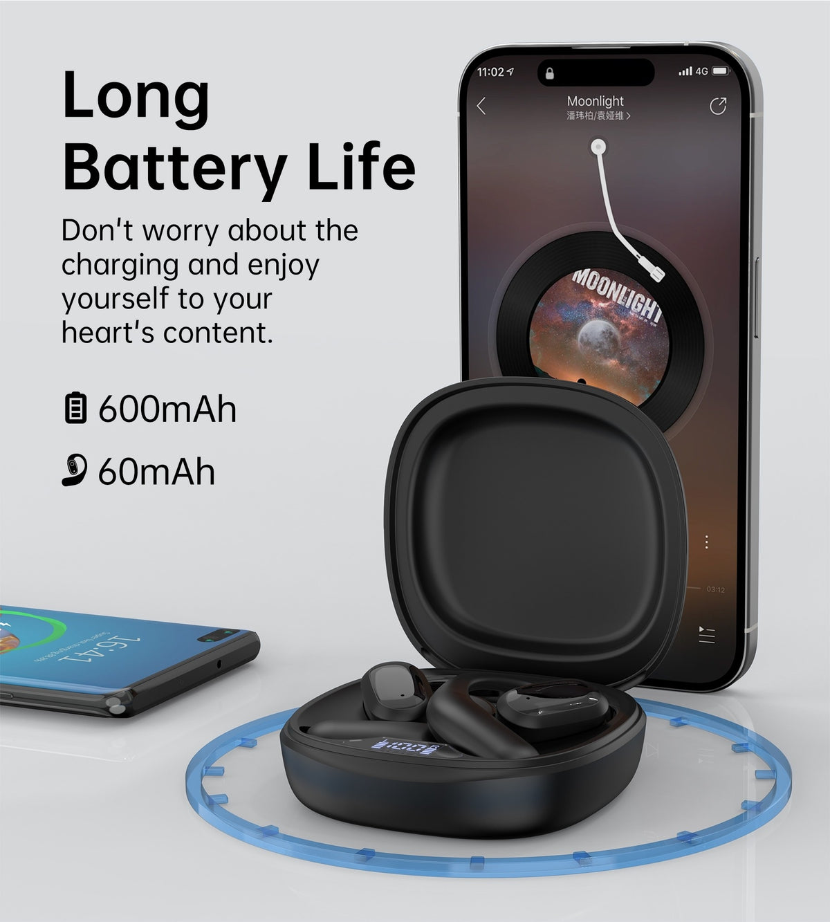 CHOETECH BH-T25 OWS Painless New Concept Bluetooth Earbuds V5.3 TWS Black Tristar Online