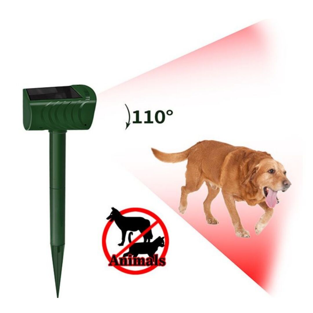 Classic Solar Powered Animal Repeller - PIR Sensor, Ultrasonic & Flashing Light Deterrent for Cats, Dogs, and Birds Tristar Online