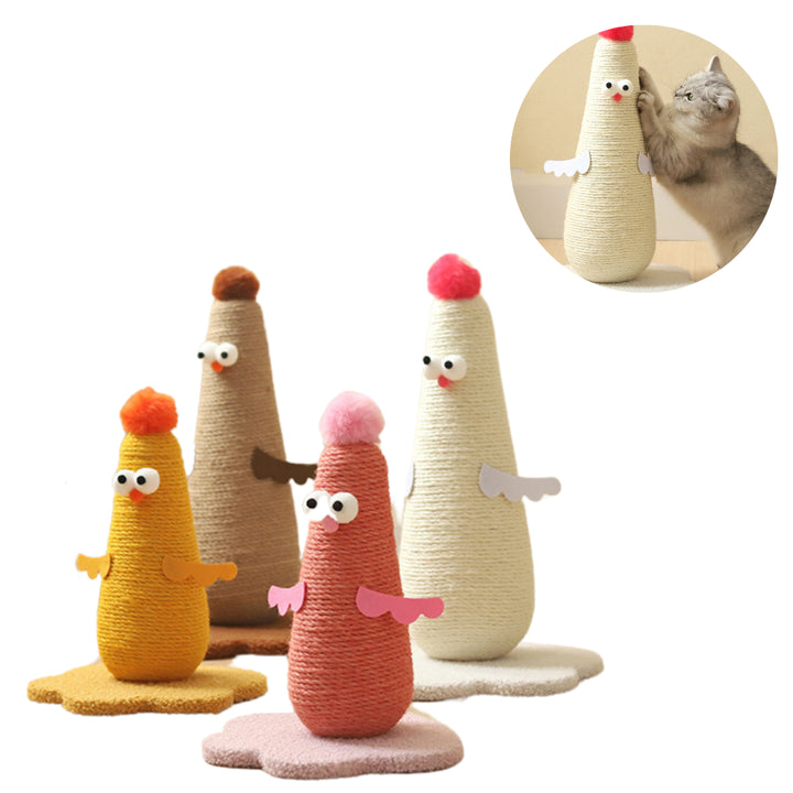 Coffee Adorable Chick Cat Scratching Post - Durable Sisal Rope Scratcher Toy for Cats & Kittens Tristar Online