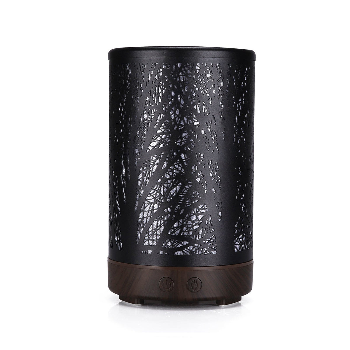 Coffee and Black Forest Design Iron Essential Oil Diffuser - 7 Color LED Ultrasonic Cool Mist Humidifier 100ml Tristar Online