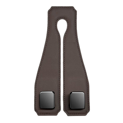 Coffee Heavy Duty Car Headrest Hooks (Set of 4 Units) - PU Leather Seat Back Organizer Hangers Tristar Online