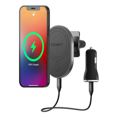 Cygnett EasyMount Wireless Car Charger – Vent Mount - Open Never Used - (AU Version) Cygnett