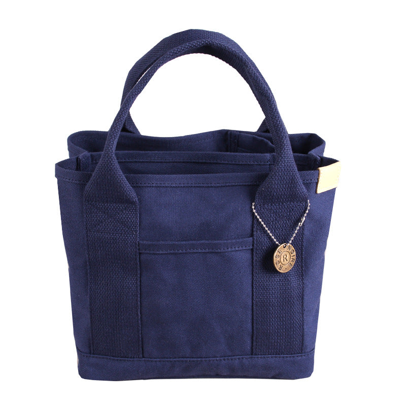 Dark Blue Canvas Lunch Tote Bag - Stylish Handbag with Multiple Compartments for Women Tristar Online