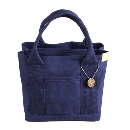 Dark Blue Canvas Lunch Tote Bag - Stylish Handbag with Multiple Compartments for Women Tristar Online