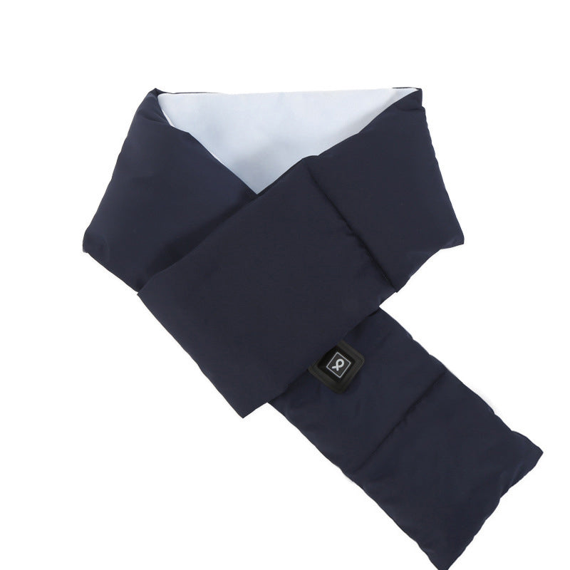 Dark Blue USB Electric Heated Scarf - Portable Puffer Neck Warmer with 3-Level Heat Control for Winter Tristar Online