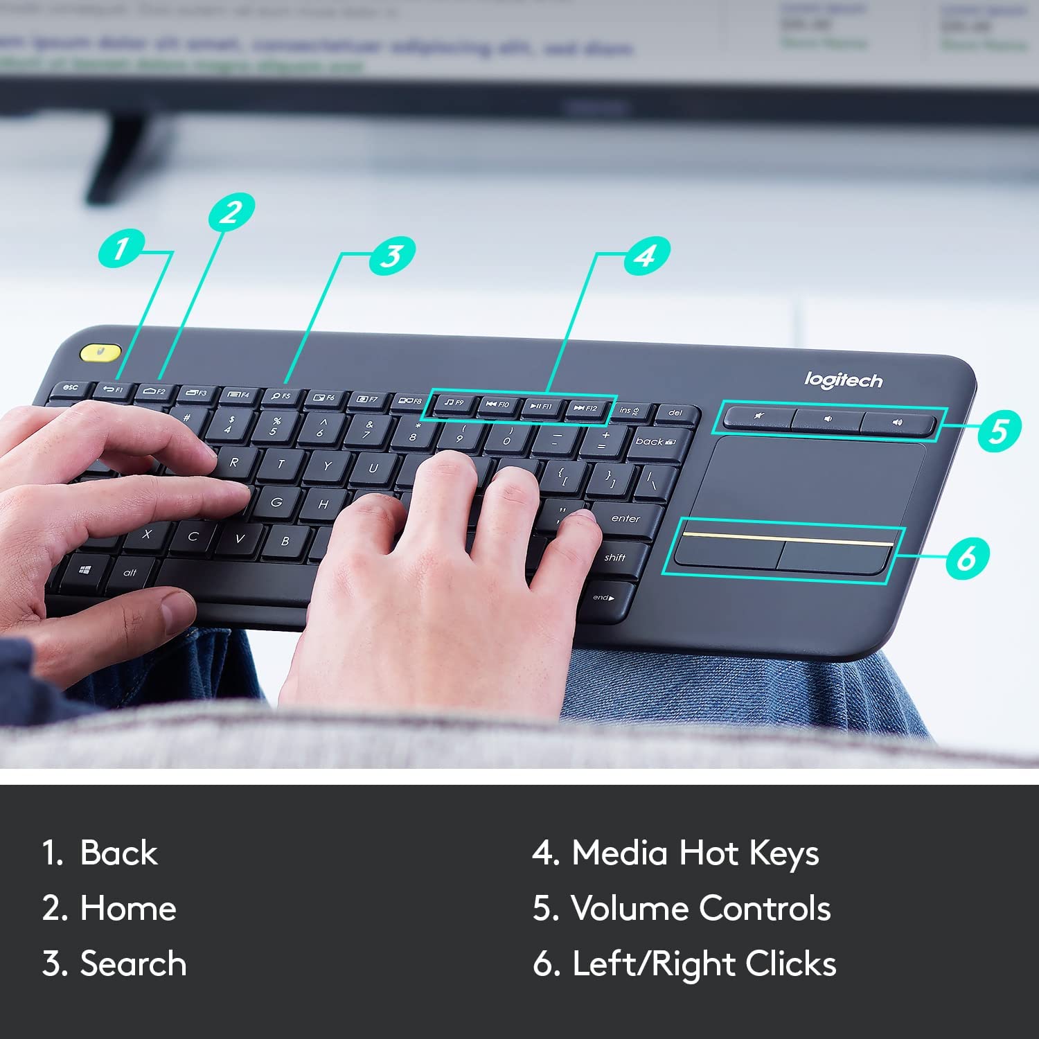 Logitech K400 Plus Wireless Keyboard with Touchpad (OPEN NEVER USED) Logitech