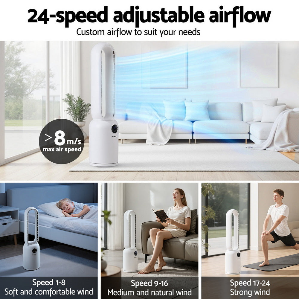 Devanti 2in1 Bladeless Fan Air Purification W/ Remote 88cm Tristar Online