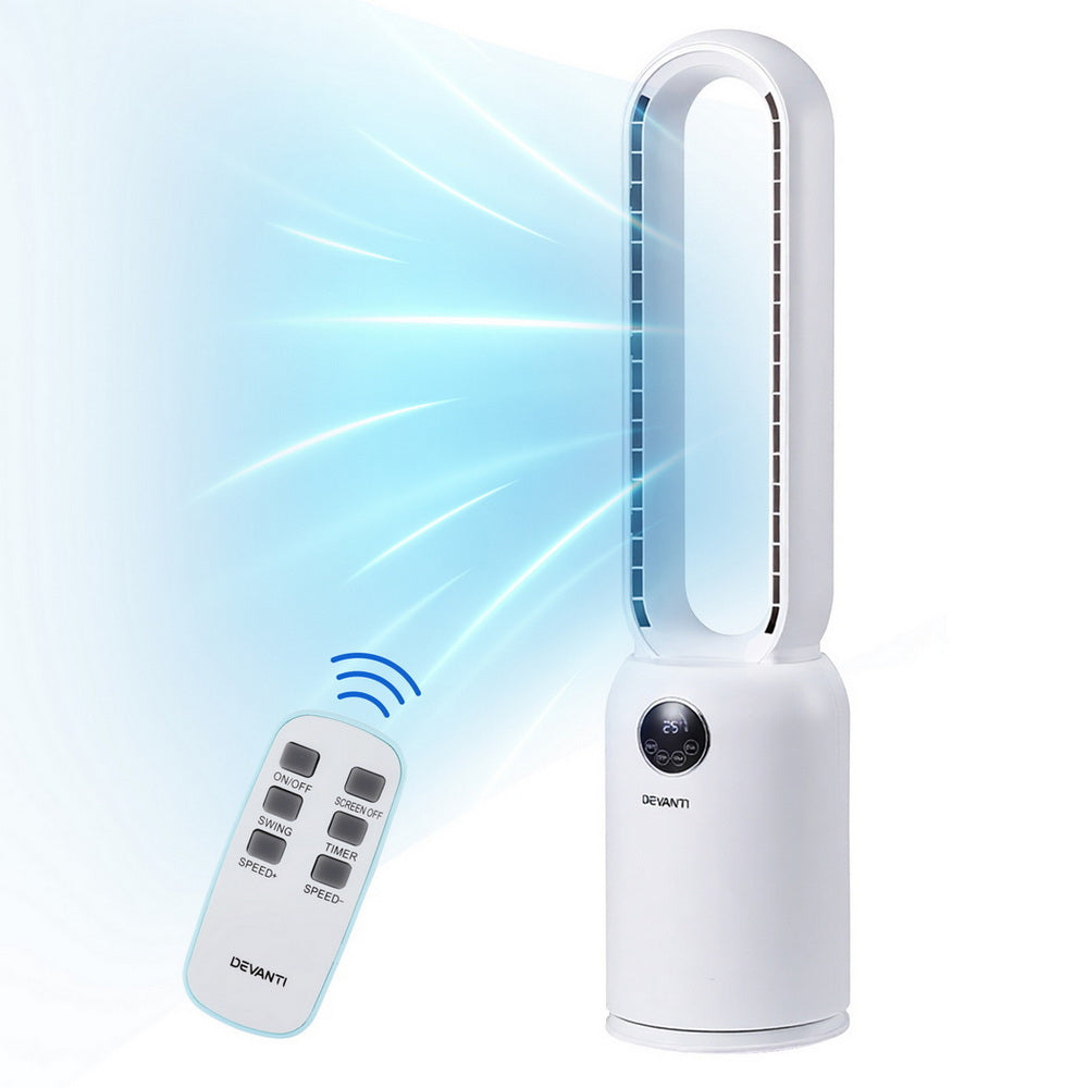 Devanti 2in1 Bladeless Fan Air Purification W/ Remote 88cm Tristar Online