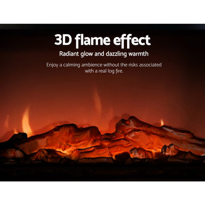 Devanti Electric Fireplace 3D Flame Effect Timer Portable Indoor Heater 2000W Tristar Online
