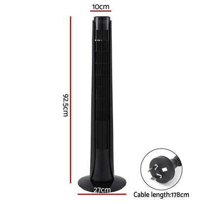 Devanti Tower Fan Oscillating 3 Speeds with Remote 93cm Tristar Online