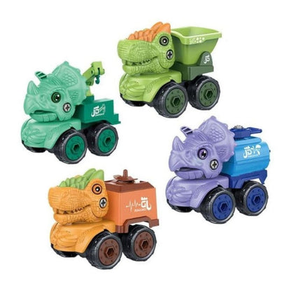 Dinosaur Take Apart Toy Set - Educational Jurassic Construction Toys with Drill for Kids - Puzzle Disassembly, Dinosaur Car Series