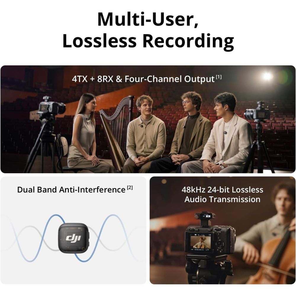 DJI Mic 3 Transmitter, Wireless Mini Microphone for iPhone/Camera/Android, Lightweight & Intuitive, Lavalier Microphone, 32-bit Float, Integrated Timecode, Vlog, Interview, Streaming DJI