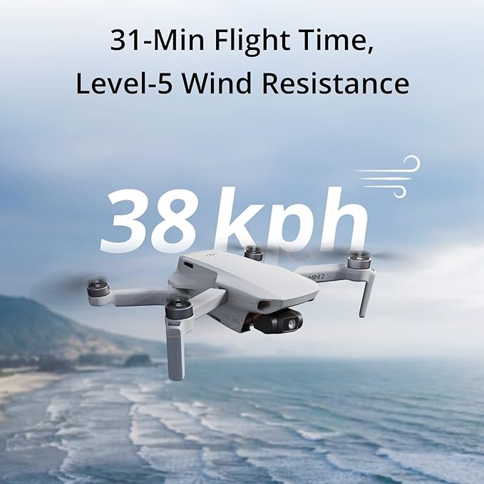 DJI Mini 2 SE, Lightweight and Foldable Mini Camera Drone with 2.7K Video, Intelligent Modes, 10km Video Transmission, 31-min Flight Time, Under 249 g, Easy to Use, Photo-Shooting Tour, Street Snap DJI