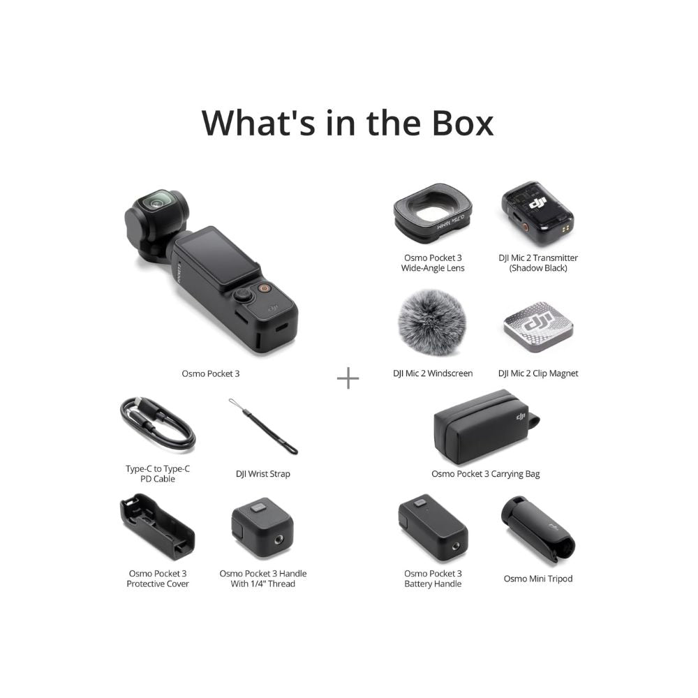 DJI Osmo Pocket 3 Creator Combo - 4K Vlogging Camera - 3-Axis Stabilization, Mic Included (Copy) DJI