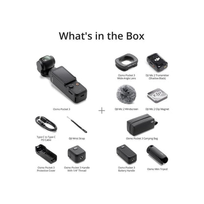 DJI Osmo Pocket 3 Creator Combo - 4K Vlogging Camera - 3-Axis Stabilization, Mic Included (Copy) DJI