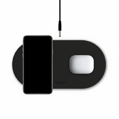 Cygnett TwoFold 20W Dual Wireless Charger - Black - Fast Wireless Charging Pad