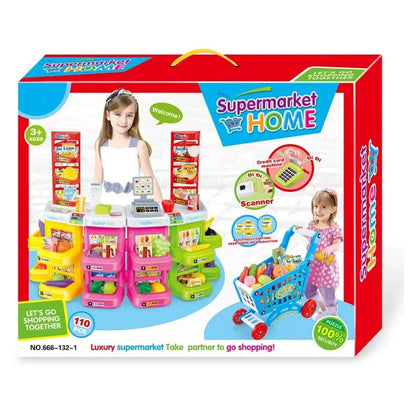 Toy cash register playset for kids featuring lights, music, and a simulated supermarket experience. Tristar Online