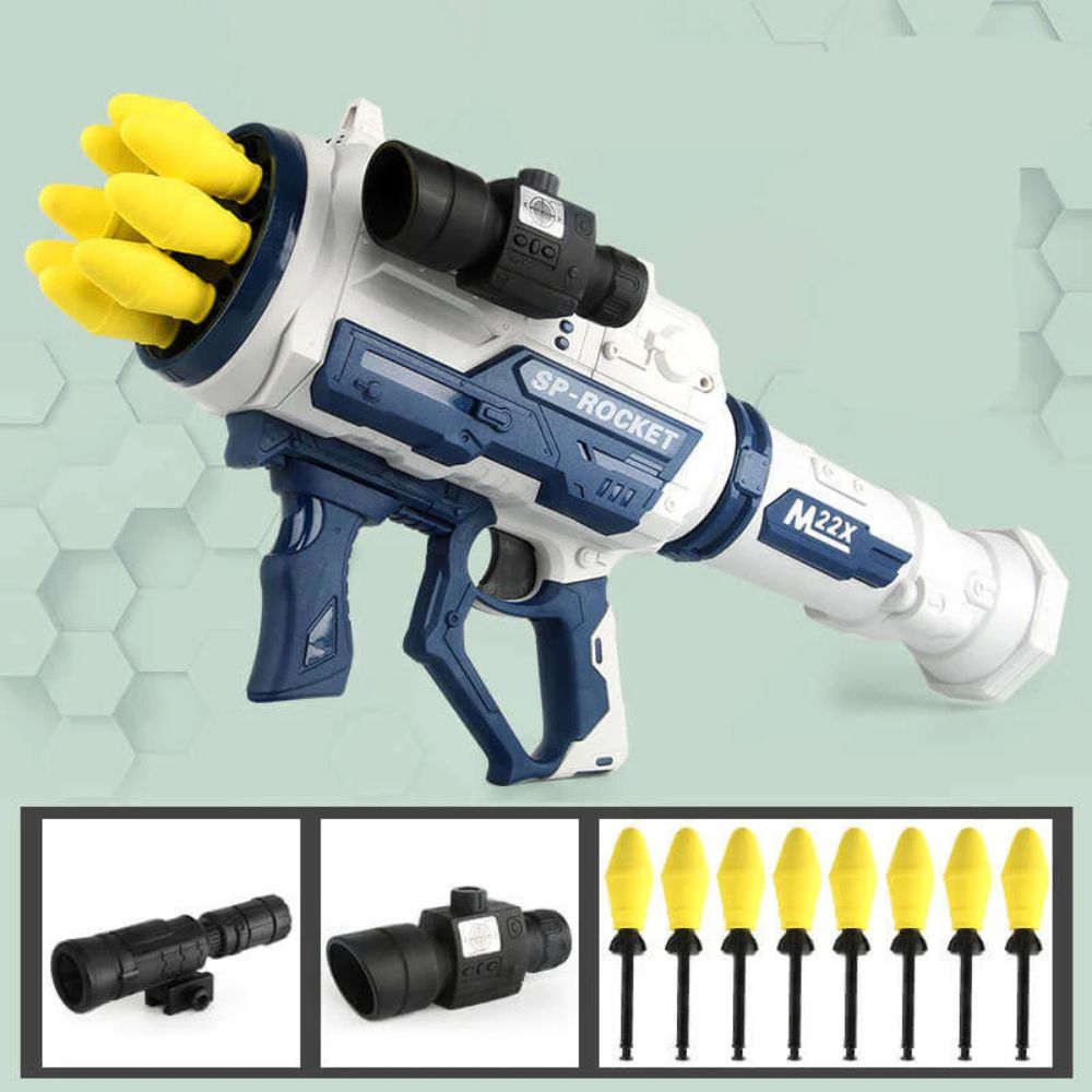 Electronic Toy Gun with Realistic Sound and Light Effects - Soft Bullet Bazooka Rocket Launcher