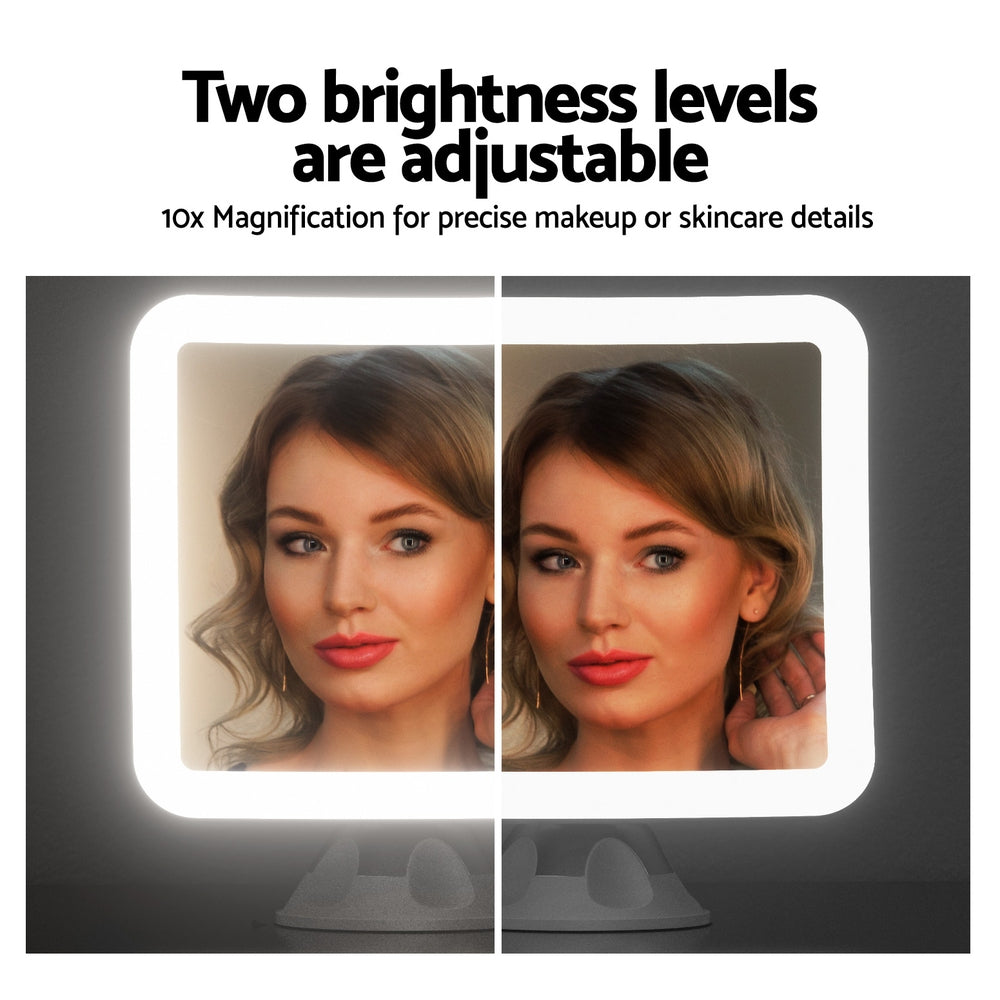 Embellir Makeup Mirror 10X Magnification LED Light Adjustable Rotation Cordless Suction Cup Tristar Online