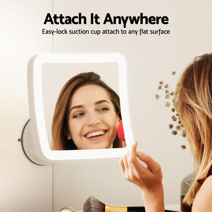 Embellir Makeup Mirror 10X Magnification LED Light Adjustable Rotation Cordless Suction Cup Tristar Online