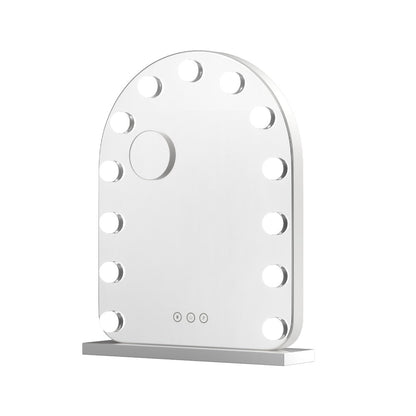 Embellir Makeup Mirror 40x50cm Dressing Vanity LED Bulb Light with 5x Magnification White Arch Tristar Online