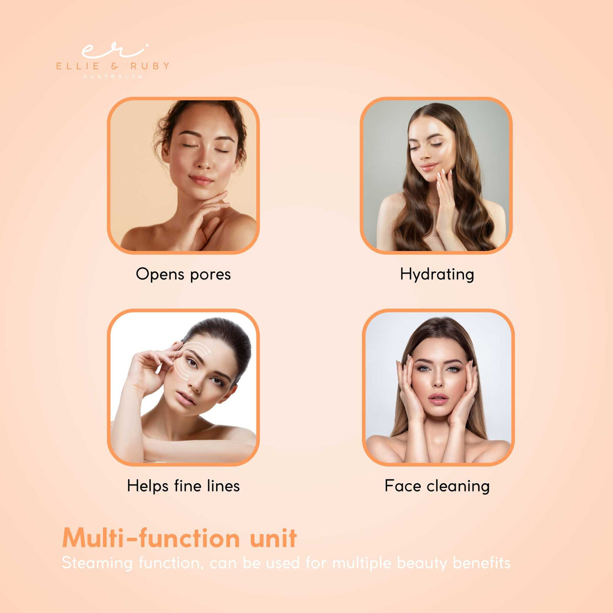 Ellie & Ruby Facial Steamer Professional Ozone Face Sauna Deep Skin Cleansing