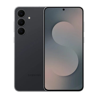 Samsung Galaxy S25 FE 5G in Jet Black displayed front and back