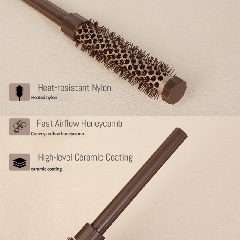 Fluffy Round Hair Brush Set #11 #13 #16 - Volumizing Ceramic Styling Tools for Salon-Perfect Blowouts Tristar Online