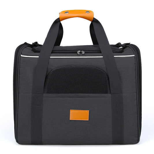 Foldable Soft-Sided Pet Carrier for Travel - Fits Cats & Small Dogs Under 6kg, with Removable Plush Bed & Shoulder Strap(black) Tristar Online