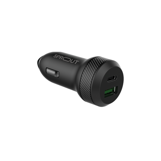 Sprout Dual Port Car Charger QC 3.0 Black ( AU Version ) Box Damage (Copy) Sprout