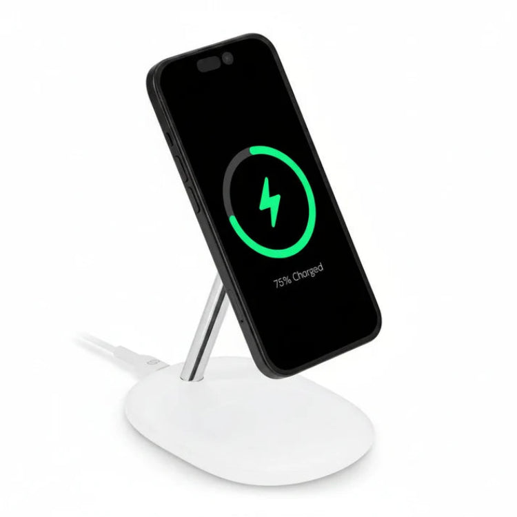Sprout Qi2 Magnetic 2-in-1 Wireless Charger - White - Fast Charging Stand for iPhone & AirPods SPROUT