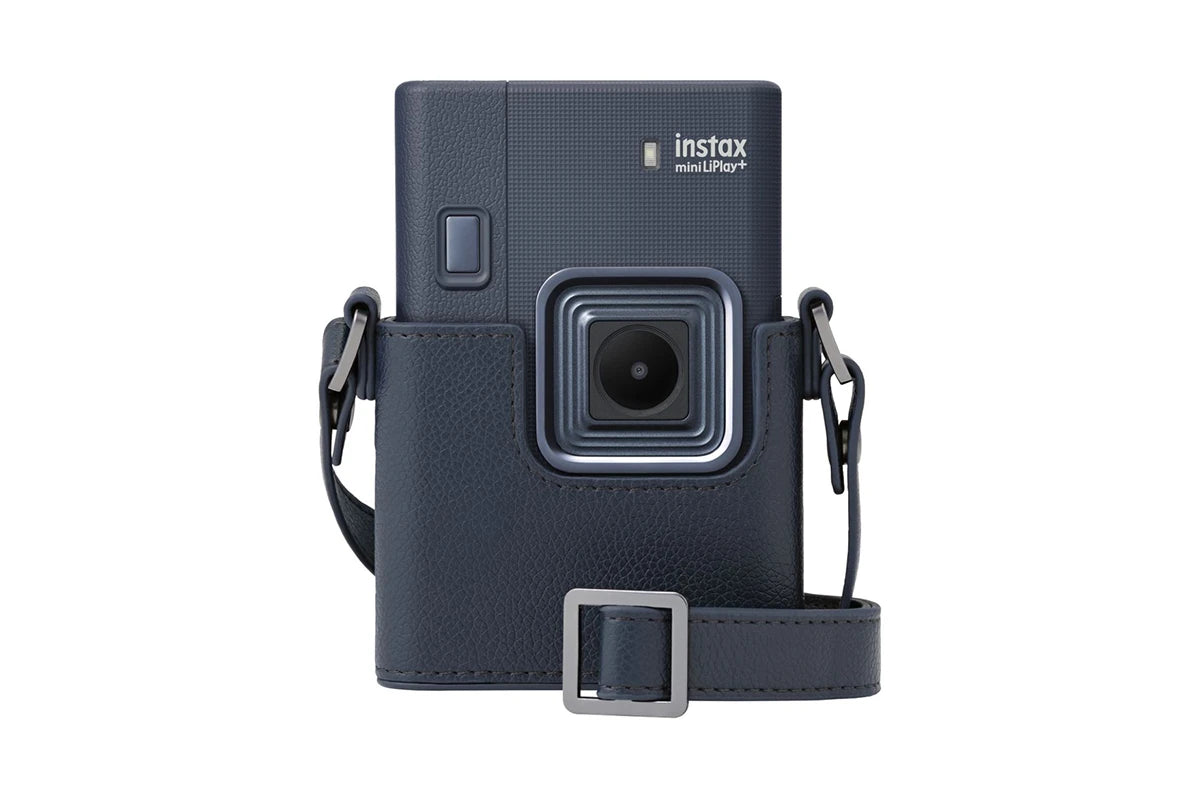 Fujifilm Instax Mini LiPlay+ Instant Camera Bundle - Midnight Blue with Case & 10x Soft Glitter Film
