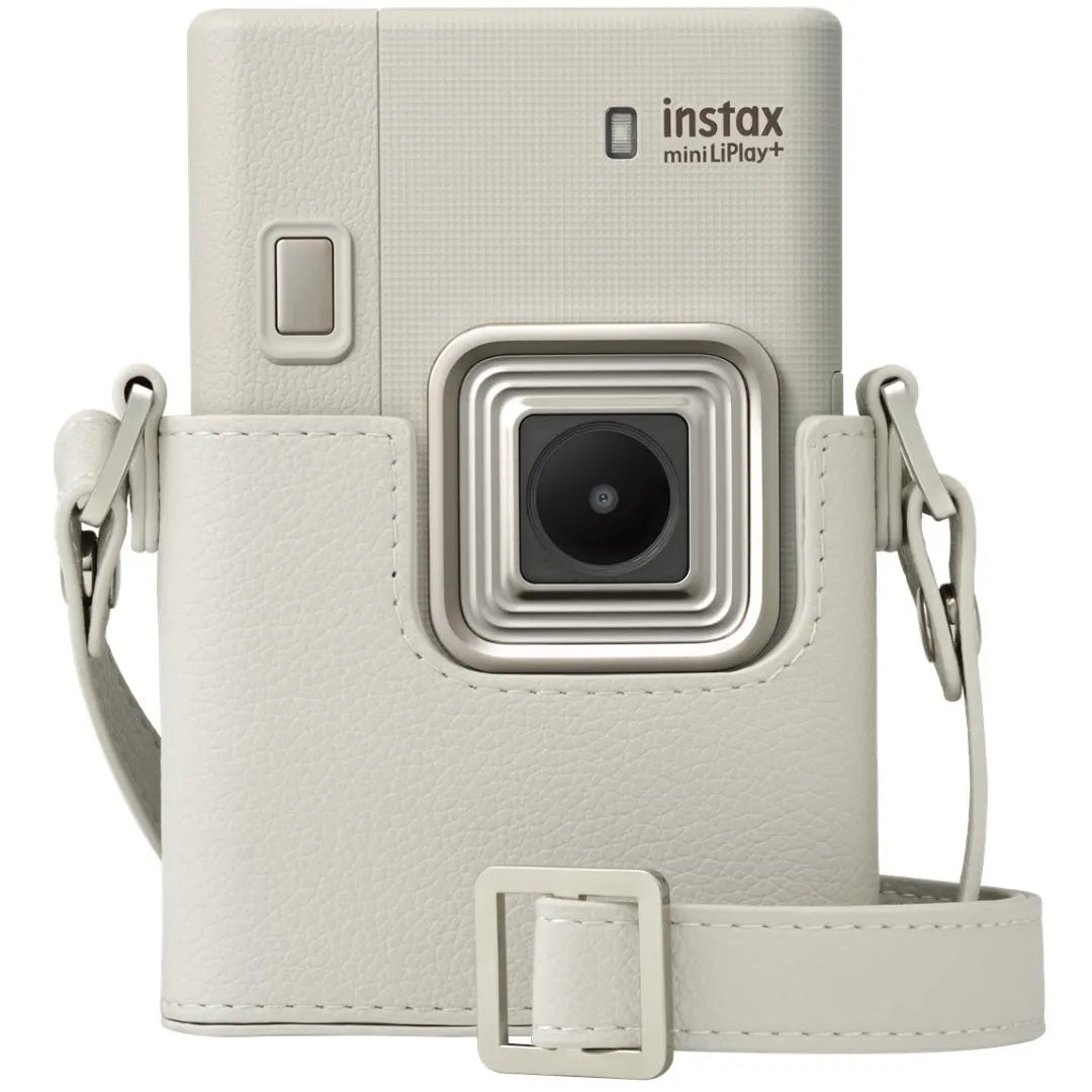 Fujifilm Instax Mini LiPlay+ Instant Camera Bundle - Sand Beige with Case & 10x Soft Glitter Film Fujifilm
