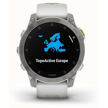 Garmin Epix Gen 2 Watch  Carrera White Titanium with Silicone Band Garmin