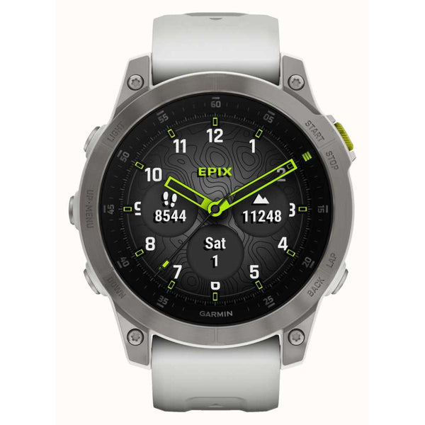 Garmin Epix Gen 2 Watch  Carrera White Titanium with Silicone Band Garmin
