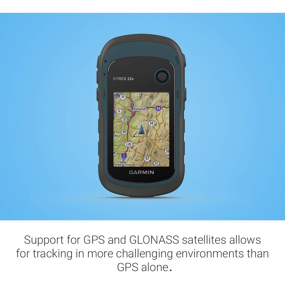 Garmin eTrex 22x Rugged Handheld GPS Navigator Black/Blue (AU Version) - Pristine – Refurbished Garmin