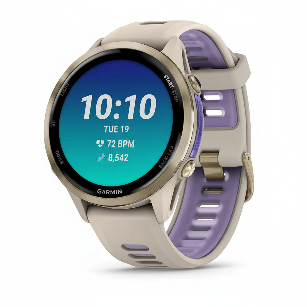 Garmin Forerunner 970 Smart Watch - Whitestone, French Gray Soft Gold, Black Carbon Gray - Excellent - Refurbished (Copy) Garmin