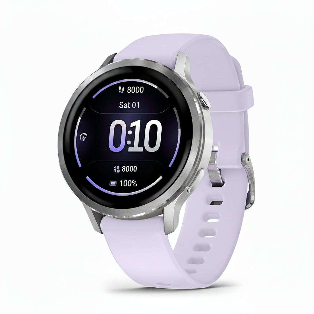 Garmin Venu 4 41mm GPS Smartwatch - Slate with Black, Lunar Gold with Bone, Silver with Periwinkle silicone band (Copy) Garmin