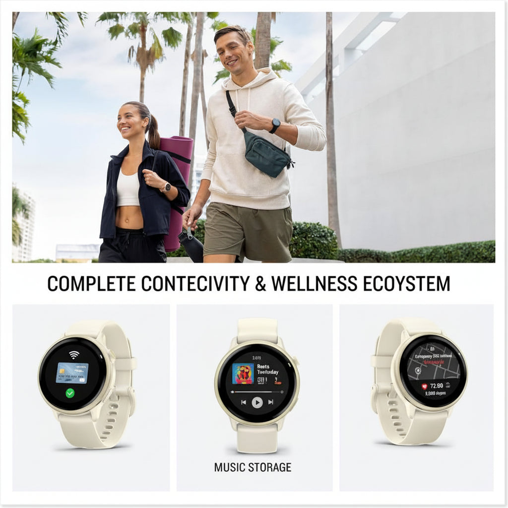 Garmin vívoactive 6 GPS Smartwatch, Lunar Gold with Bone Band