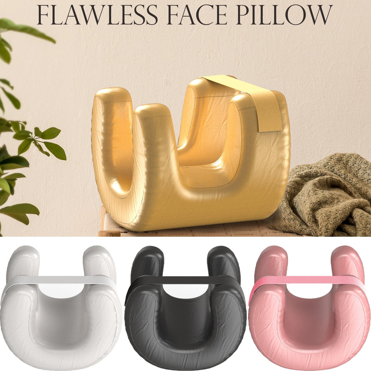 Gold Beauty Sleep Pillow - Contoured Memory Foam Pillow for Face & Neck Support Tristar Online
