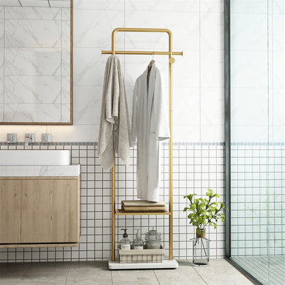 Gold Metal Coat Rack Stand Granite Base Hall Tree Tristar Online