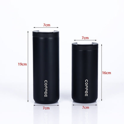 Gold Sleek Insulated Stainless Steel Coffee Tumbler Set (400ml & 500ml) - One-Touch Lid Travel Mugs Tristar Online