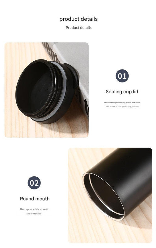 Gold Sleek Insulated Stainless Steel Coffee Tumbler Set (400ml & 500ml) - One-Touch Lid Travel Mugs Tristar Online