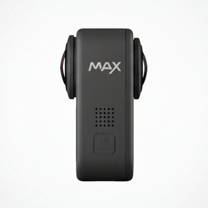 GoPro MAX 360 Action Camera Black mounted on helmet capturing immersive 360-degree footage

