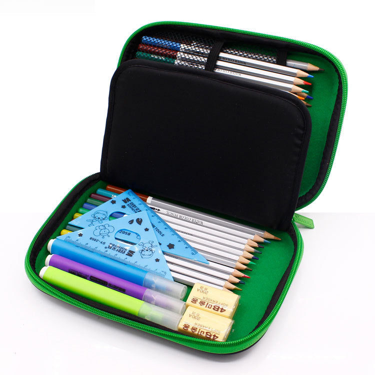 Green 3D Mosaic EVA Hard Shell Pencil Case - Large Capacity Cartoon Stationery Box for Kids Tristar Online
