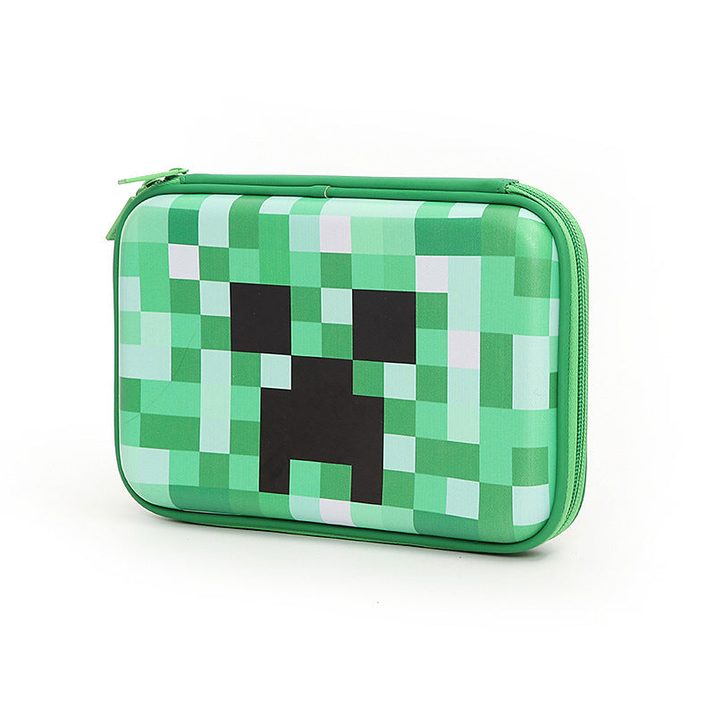 Green 3D Mosaic EVA Hard Shell Pencil Case - Large Capacity Cartoon Stationery Box for Kids Tristar Online